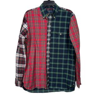 Ralph Lauren Button Down Shirt Mens Medium Contrast Plaid Long Sleeve Cotton